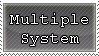 a grey stamp with the word multiple system on it