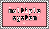 a pink stamp that says 'multiple system.'
